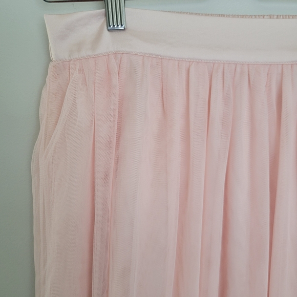 High Waisted Mesh Overlay Flowy Flare Midi Casual Skirt Sz S - Picture 4 of 12